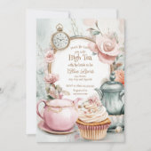 Thee Bruids douche uitnodiging, Alice bruids thee Kaart (Voorkant)