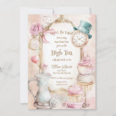Thee Bruids douche uitnodiging, Alice bruids thee Kaart (Voorkant)