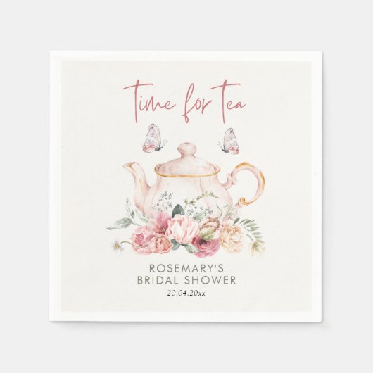 Thee Bruiloft Bridal Shower Servet (Voorkant)