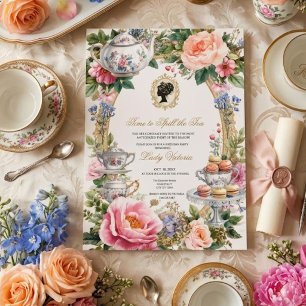 Thee Bruiloft Bridal Shower Tijd om de thee in t Kaart