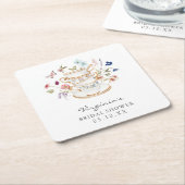 Thee Bruiloft Coaster Kartonnen Onderzetters (Schuin)