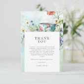 Thee Bruiloftsfeest met Bloemen Bedankkaart (Staand voorkant)