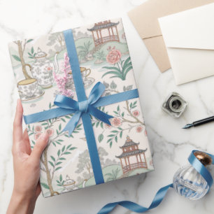 Thee Chinoiserie Frans Toile Du Jouy Patroon Cadeaupapier