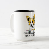 Thee & Corgi Tweekleurige Koffiemok (Voorkant links)