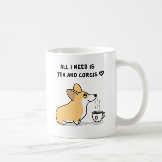 Thee & Corgis [rood wit] Koffiemok (Rechts)