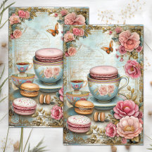 THEE CUP EN MACARONS DECOUPAGE
