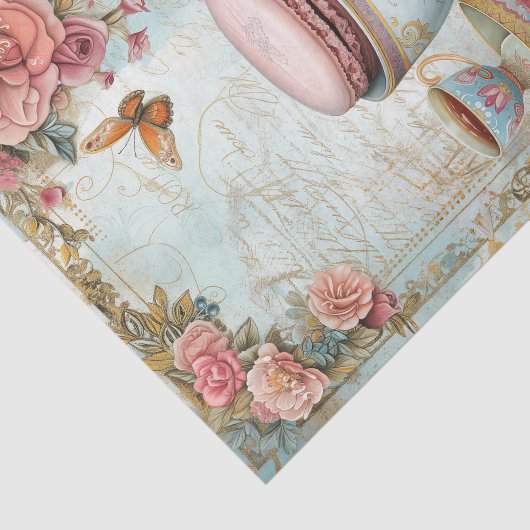 THEE CUP EN MACARONS DECOUPAGE TISSUEPAPIER (Detail)