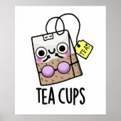 Thee Cups Grappige Bra Puns Poster (Voorkant)