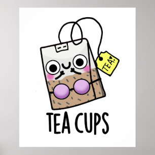 Thee Cups Grappige Bra Puns Poster