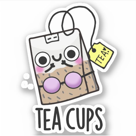 Thee Cups Grappige Bra Puns Sticker (Voorkant)