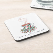 Thee, een nook en een boek! Tea slogan,  beker Bier Onderzetter (Linkerzijde)