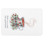 Thee, een nook en een boek! Tea slogan, beker Magneet (Horizontaal)