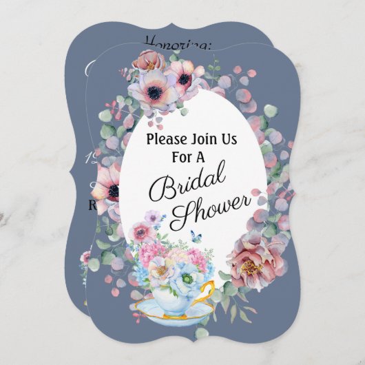 Thee en Bloemen Vrijgezellenfeest Kaart (Voorkant / Achterkant)