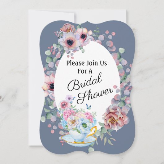 Thee en Bloemen Vrijgezellenfeest Kaart (Voorkant)