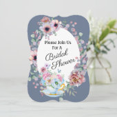 Thee en Bloemen Vrijgezellenfeest Kaart (Staand voorkant)