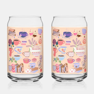 Thee en boeken blikvorm glas