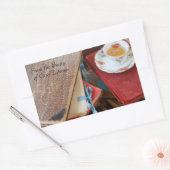 Thee en  boeken bookplate rechthoekige sticker (Envelop)