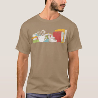 Thee en boeken lezen retro t-shirt