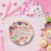 Thee en boeken papieren bordje (Feest)