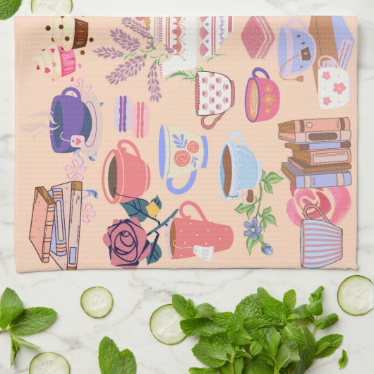 Thee en boeken theedoek (Gevouwen)