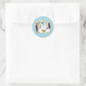 Thee en Crumpets Witte Poedel Tea Party Ronde Sticker (Tas)