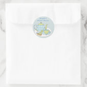 Thee en Cupcakes Ronde Sticker (Tas)