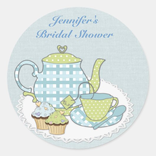 Thee en Cupcakes Ronde Sticker (Voorkant)