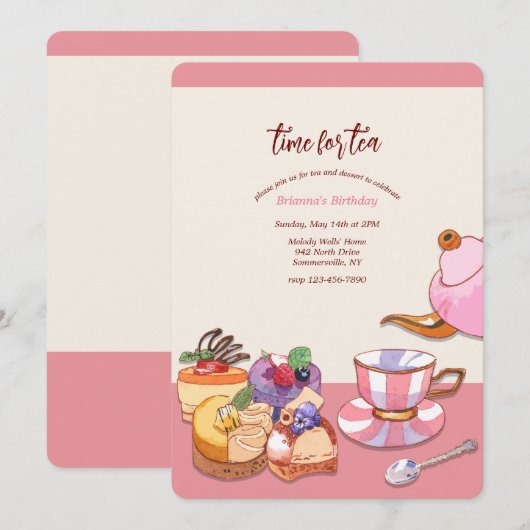Thee en dessert kaart (Voorkant / Achterkant)