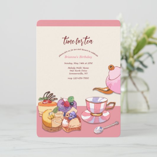 Thee en dessert kaart (Staand voorkant)