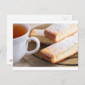 thee en een bord verse koekjes briefkaart (Voorkant / Achterkant)