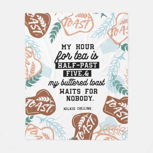 Thee en gebotterde toast offertes fleece deken (Voorkant)