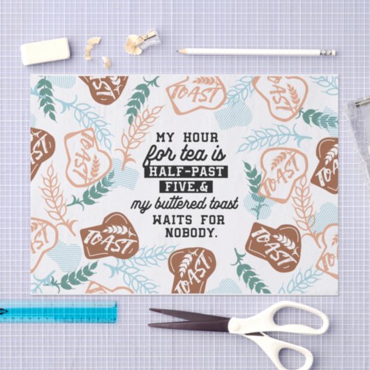 Thee en gebotterde toast offertes tissuepapier (Craft)