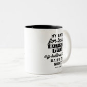 Thee en gebotterde toast offertes tweekleurige koffiemok (Voorkant rechts)