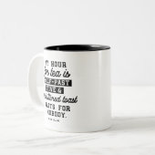 Thee en gebotterde toast offertes tweekleurige koffiemok (Voorkant links)