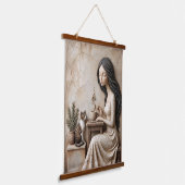 Thee- en kat kunstprint The Quiet Studio Hangend Wandkleed (Gebogen)