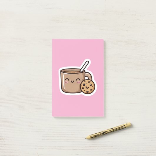 Thee en koekje  post-it® notes (Op bureau)