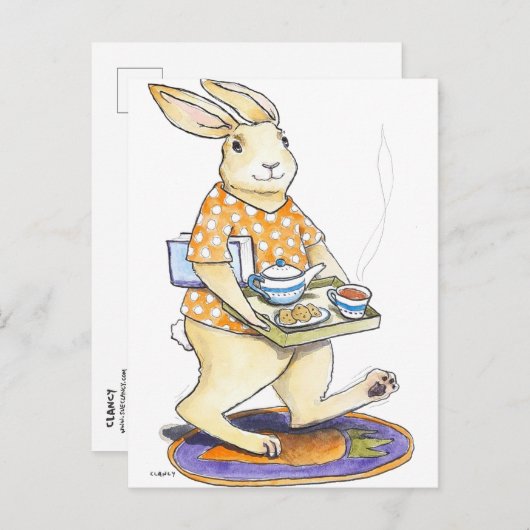 Thee en koekjes hare briefkaart (Voorkant / Achterkant)