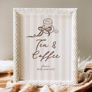 Thee- en koffiebar Cafe Bebe Baby shower Poster