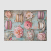 THEE EN MACARONS DECOUPAGE TISSUEPAPIER (Voorkant)