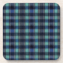 Thee- en marineblauwe Schotse ruitpatroon plastic