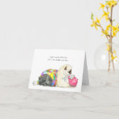 Thee en sympathie pug kaart (Gele Bloem)