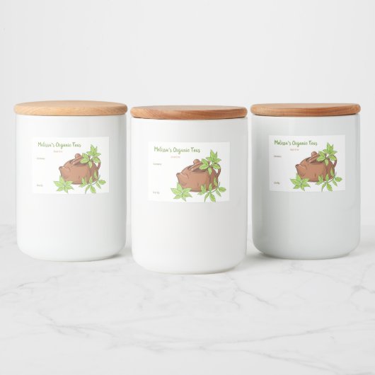  thee- en Tea-blend-voedseletiketten Voedselcontainer Etiket (Flessen)