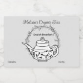 thee- en Tea-blend-voedseletiketten Voedselcontainer Etiket (Enkel label)