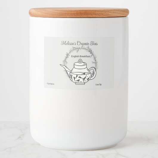 thee- en Tea-blend-voedseletiketten Voedselcontainer Etiket (Voorkant)