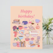 Thee en verjaardagsboeken kaart (Staand voorkant)