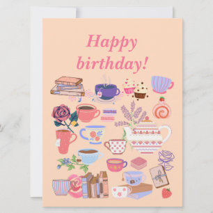 Thee en verjaardagsboeken kaart
