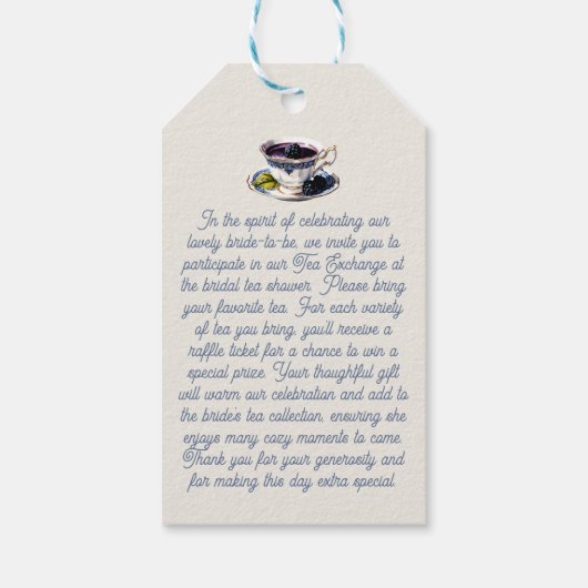 Thee Exchange aanvraag Behuizing Kaart- Theezakvor Cadeaulabel (Achterkant)