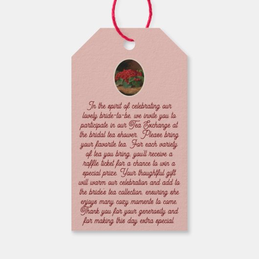 Thee Exchange aanvraag Behuizing Kaart- theezakvor Cadeaulabel (Achterkant)