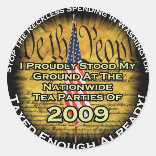 Thee feest 2009 ronde sticker (Voorkant)