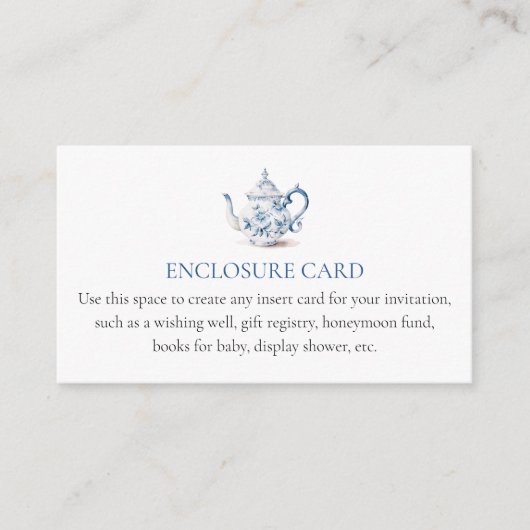 Thee Feest Blauwe Aangepaste Kaart (Voorkant)